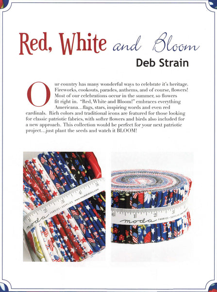 Red White & Bloom Layer Cake by Deb Strain 100% Cotton 10-inch Precut Craft Fabric Squares (42 pcs)