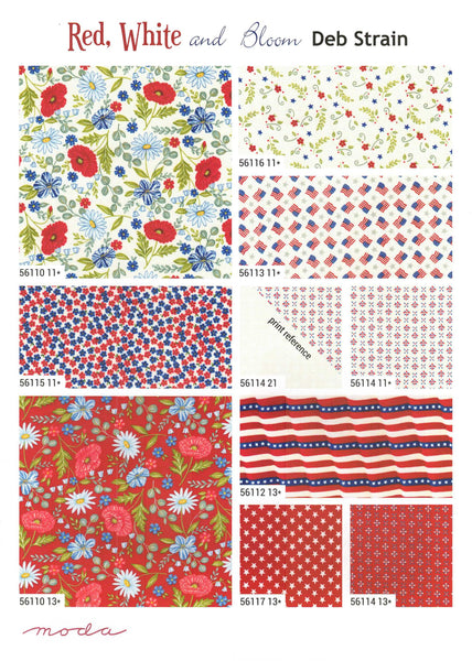 Red White & Bloom Layer Cake by Deb Strain 100% Cotton 10-inch Precut Craft Fabric Squares (42 pcs)