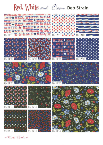 Red White & Bloom Layer Cake by Deb Strain 100% Cotton 10-inch Precut Craft Fabric Squares (42 pcs)