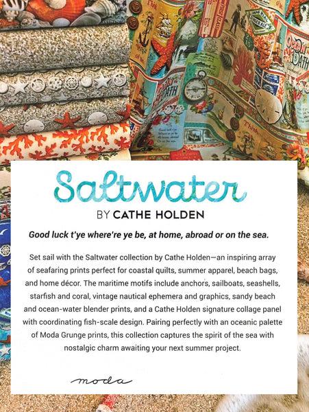 Saltwater Charm Pack 5-inch Precut Fabric Squares by Cathe Holden for Moda Fabrics (42 pcs)