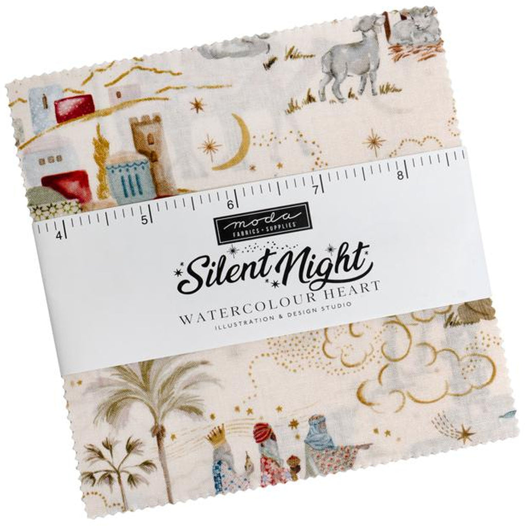 Silent Night Charm Pack by Jess Meyer for Moda Fabrics 5-inch Precut Fabric Squares (42 pcs)