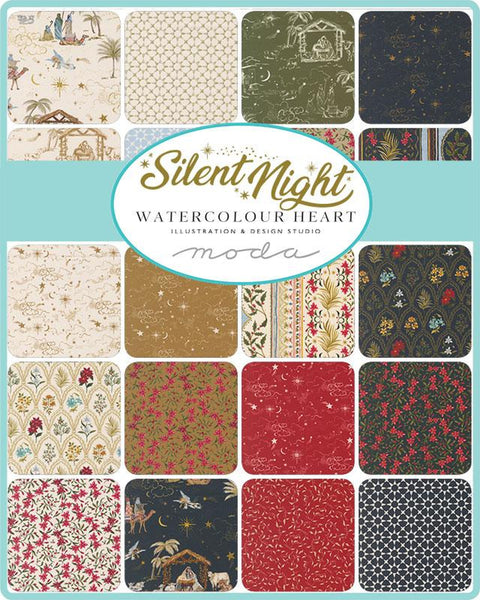 Silent Night Charm Pack by Jess Meyer for Moda Fabrics 5-inch Precut Fabric Squares (42 pcs)