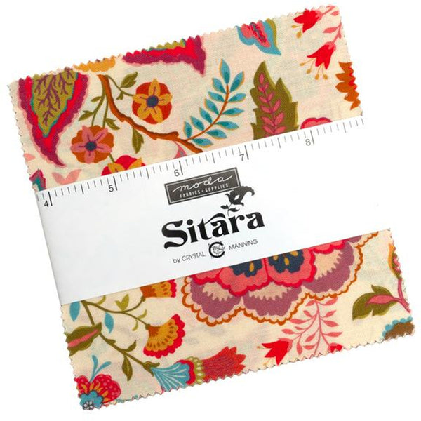 SITARA Charm Pack by Crystal Manning 100% Cotton 5-inch Precut Fabric Squares (42 pcs)