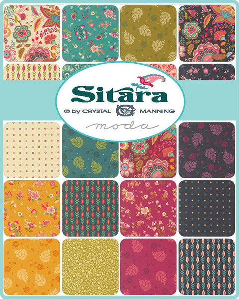 SITARA Charm Pack by Crystal Manning 100% Cotton 5-inch Precut Fabric Squares (42 pcs)