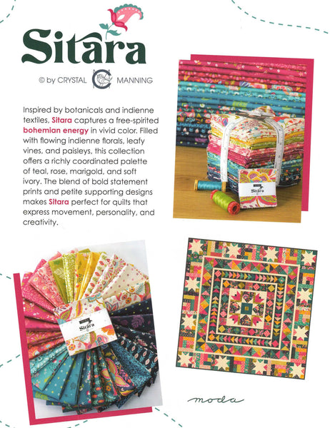 SITARA Charm Pack by Crystal Manning 100% Cotton 5-inch Precut Fabric Squares (42 pcs)