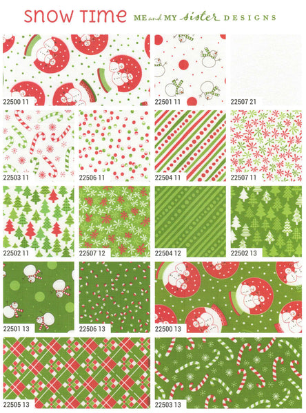 Snow Time Charm Pack 5-inch Precut Fabric Squares by Me & My Sister Designs for Moda Fabrics (42 pcs)