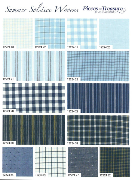 Summer Solstice Wovens Charm Pack 5-inch Precut Fabric Squares by Jenelle Kent for Moda Fabrics (42 pcs)
