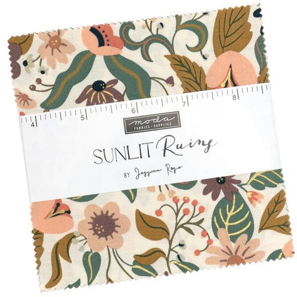 Sunlit Ruins Charm Pack 5-inch Precut Fabric Squares by Jessica Rose for Moda Fabrics (42 pcs)
