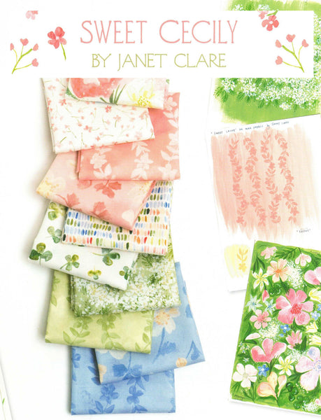 Sweet Cecily Charm Pack 5-inch Precut Fabric Squares by Janet Clare for Moda Fabrics (42 pcs)