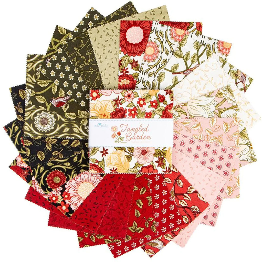 Tangled Garden Stacker by Diane Labombarbe for Riley Blake Designs 5-inch Precut Fabric Squares (42 pcs)