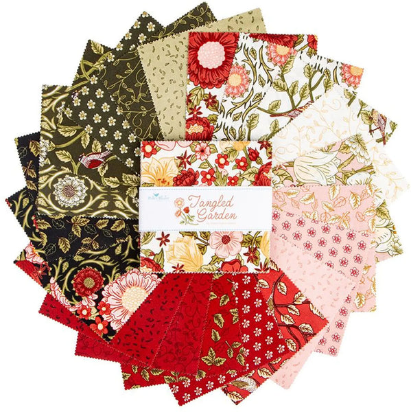 Tangled Garden Stacker by Diane Labombarbe for Riley Blake Designs 5-inch Precut Fabric Squares (42 pcs)
