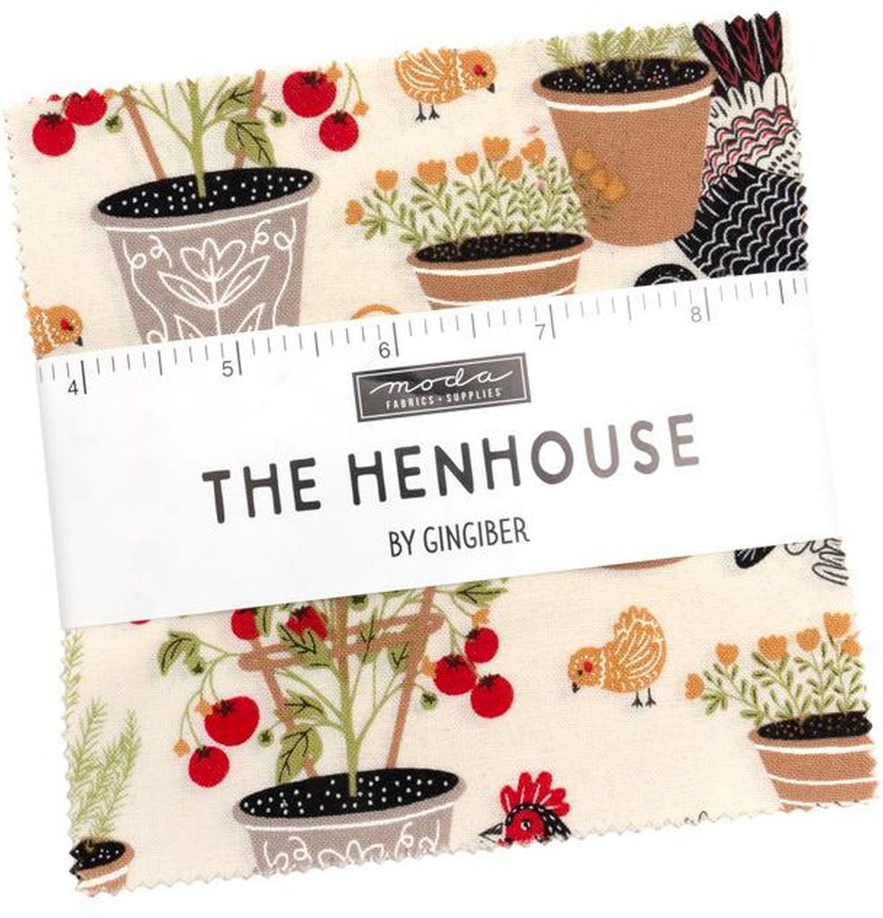 The Henhouse Charm Pack 5-inch Precut Fabric Squares by Gingiber for Moda Fabrics (42 pcs)