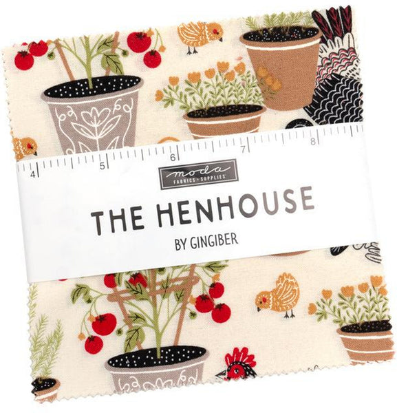 The Henhouse Charm Pack 5-inch Precut Fabric Squares by Gingiber for Moda Fabrics (42 pcs)