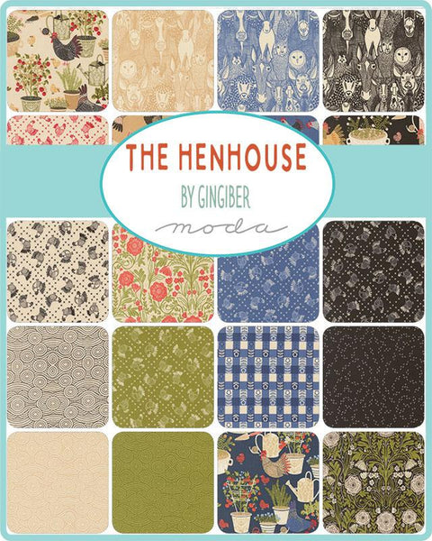 The Henhouse Charm Pack 5-inch Precut Fabric Squares by Gingiber for Moda Fabrics (42 pcs)
