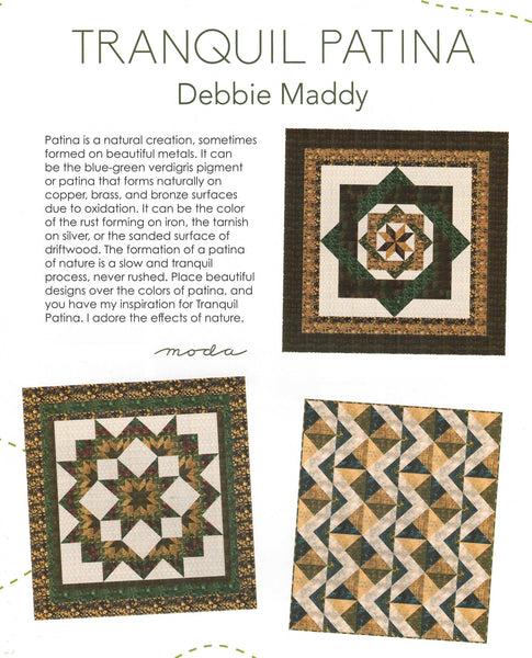 Tranquil Patina Layer Cake by Debbie Maddy 100% Cotton 10-inch Precut Craft Fabric Squares (42 pcs)