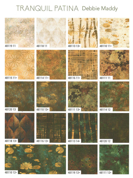 Moda Fabrics Tranquil Patina Charm Pack by Debbie Maddy 5-inch Precut Fabric Squares (42 pcs)