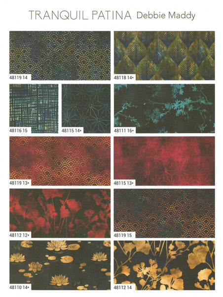 Tranquil Patina Layer Cake by Debbie Maddy 100% Cotton 10-inch Precut Craft Fabric Squares (42 pcs)