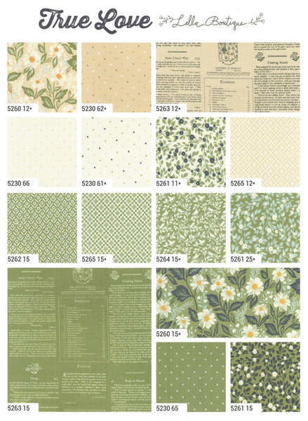 True Love Charm Pack 5-inch Precut Fabric Squares by Lella Boutique for Moda Fabrics (42 pcs)