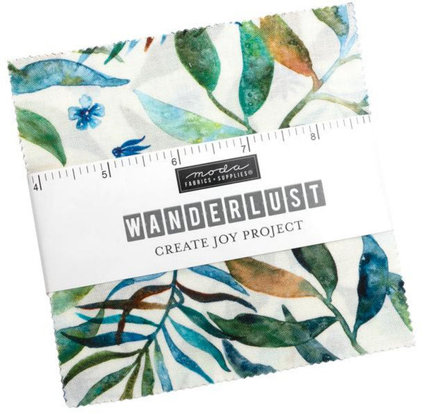 WANDERLUST Charm Pack by Create Joy Project 100% Cotton 5-inch Precut Fabric Squares (42 pcs)