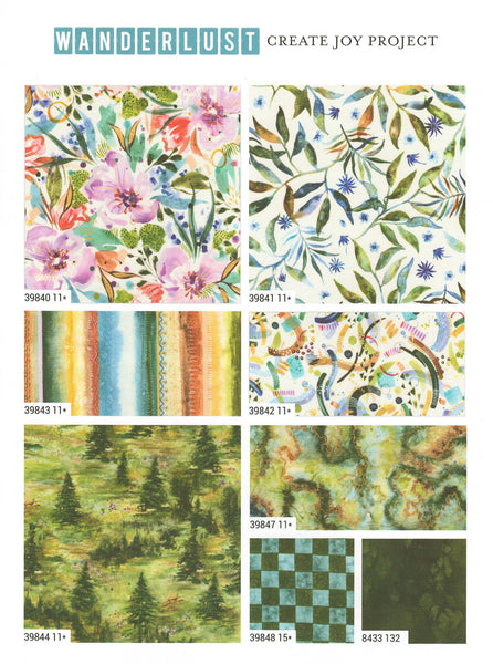 WANDERLUST Charm Pack by Create Joy Project 100% Cotton 5-inch Precut Fabric Squares (42 pcs)