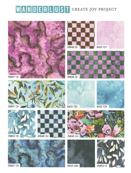 WANDERLUST Charm Pack by Create Joy Project 100% Cotton 5-inch Precut Fabric Squares (42 pcs)