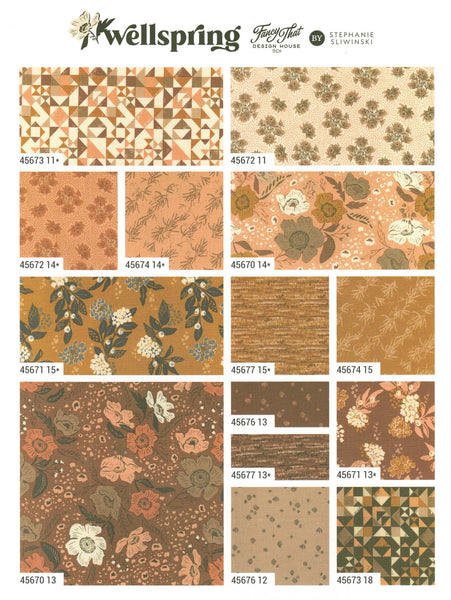 Wellspring Layer Cake by Stephanie Sliwinski 100% Cotton 10-inch Precut Craft Fabric Squares (42 pcs)
