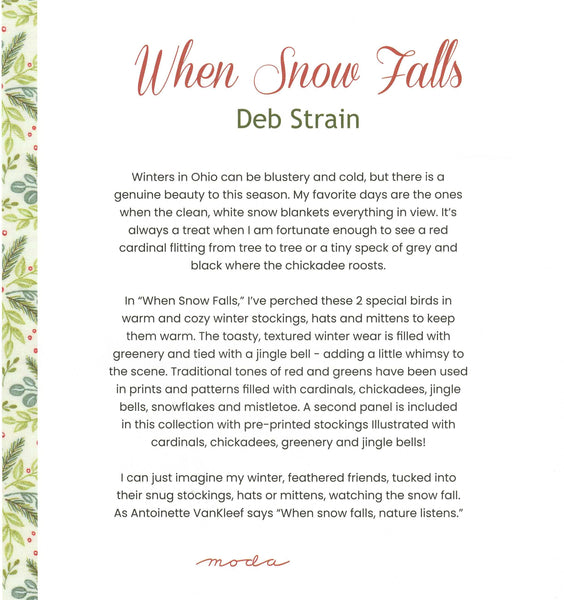 When Snow Falls Charm Pack 5-inch Precut Fabric Squares by Deb Strain for Moda Fabrics (42 pcs)