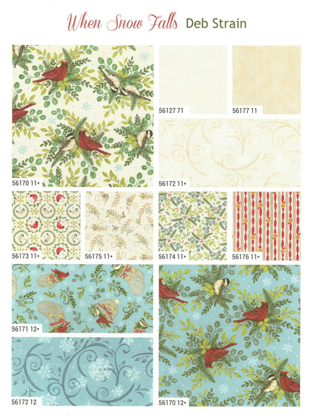 When Snow Falls Charm Pack 5-inch Precut Fabric Squares by Deb Strain for Moda Fabrics (42 pcs)
