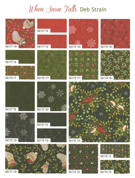 When Snow Falls Charm Pack 5-inch Precut Fabric Squares by Deb Strain for Moda Fabrics (42 pcs)