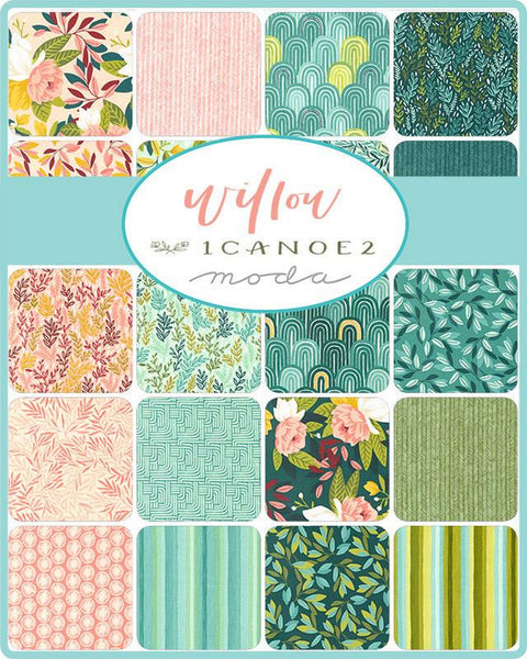 WILLOW Charm Pack by 1Canoe2 100% Cotton 5-inch Precut Fabric Squares (42 pcs)