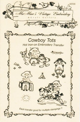 Baby Tots Cowboys & Indians Hot Iron Embroidery Transfers