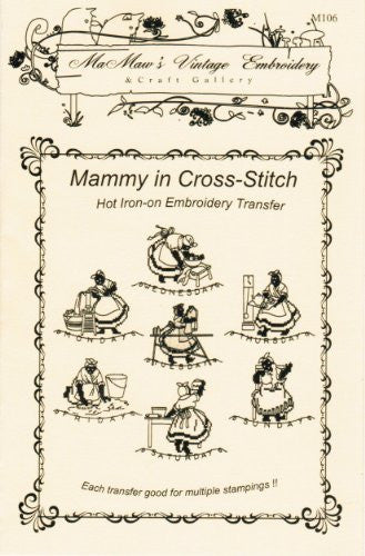 Mammy in Cross-stitch Days-of-the-Week Hot Iron Embroidery Transfers