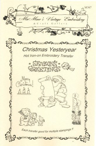 Christmas Yesteryear Hot Iron Embroidery Transfers