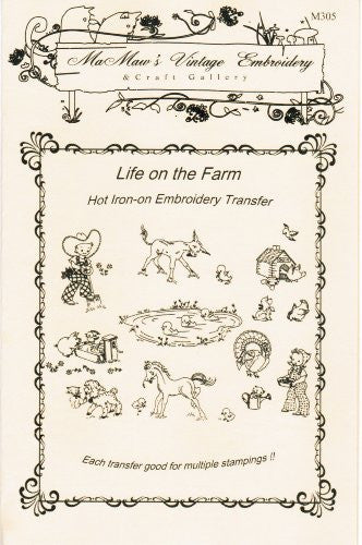 Life on the Farm Hot Iron Embroidery Transfers
