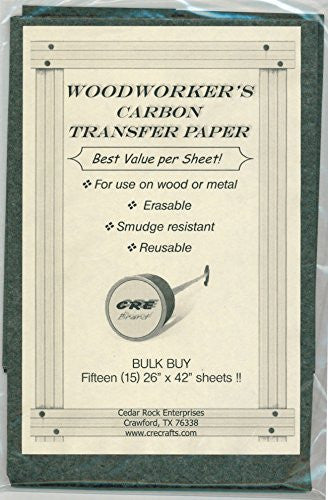 BULK BUY Carbon Transfer Tracing Paper for Woodworking Patterns (15 Sheets - 26" X 42" Per Sheet)